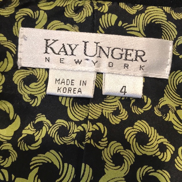 Kay Unger Black Silk Jacket NWOT 4 Fabric Covered Button Front Closure W/Bow - Picture 3 of 5